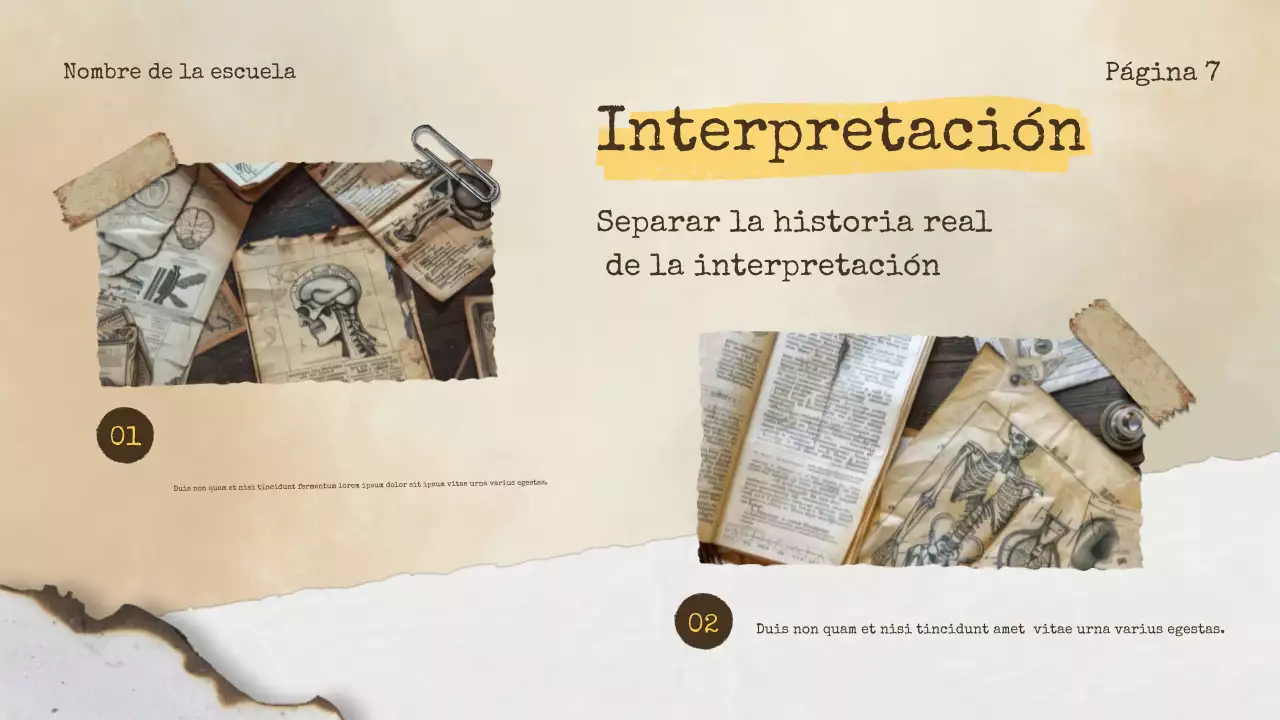 Anuncio de historia vintage beige