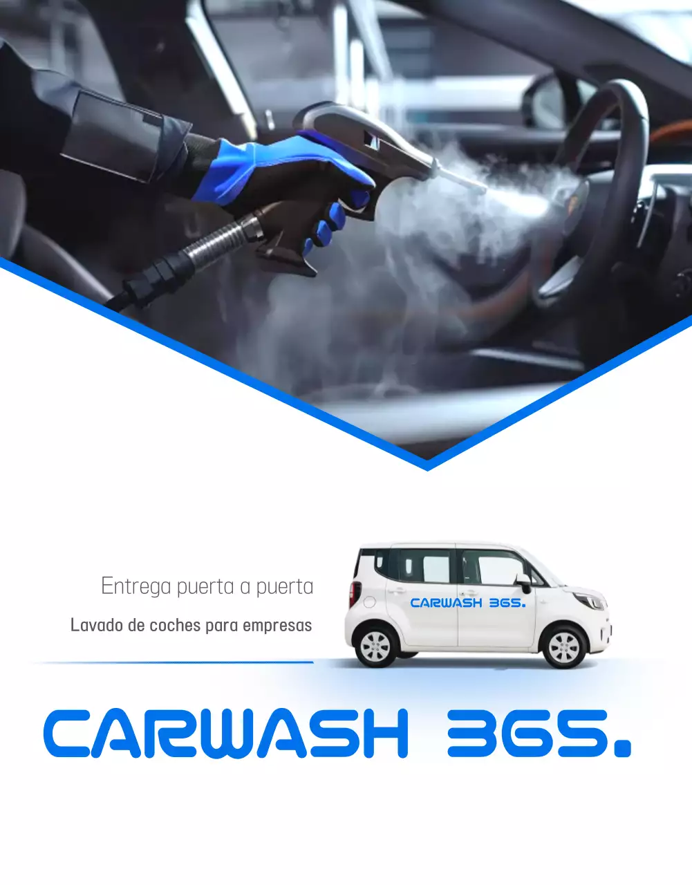 Anuncio de lavado de autos moderno azul