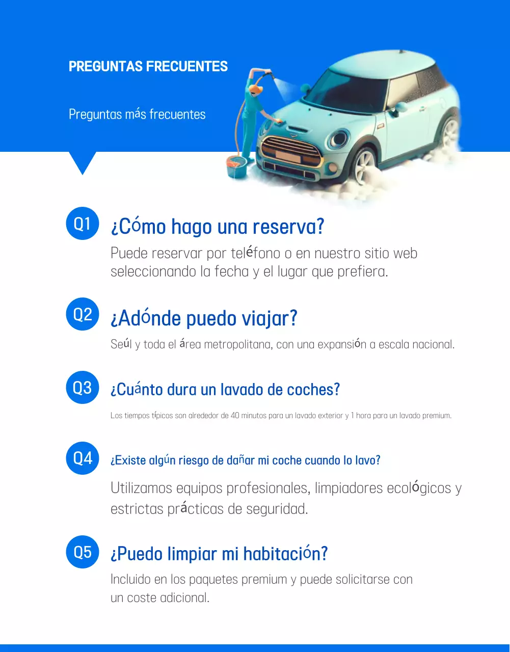 Anuncio de lavado de autos moderno azul