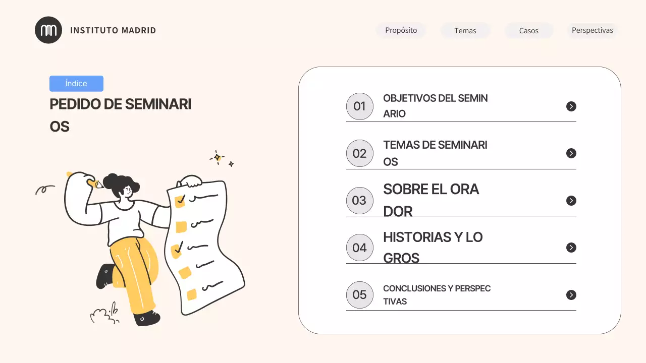 Guía del seminario de educación minimalista en beige