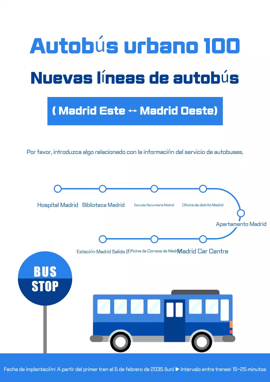 Guía sencilla de transporte público azul