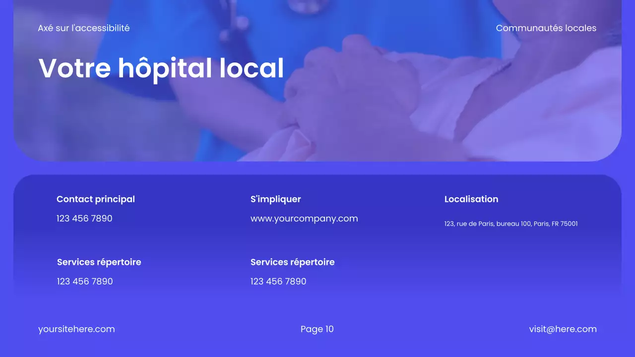 Promotion des soins de santé modernes bleus