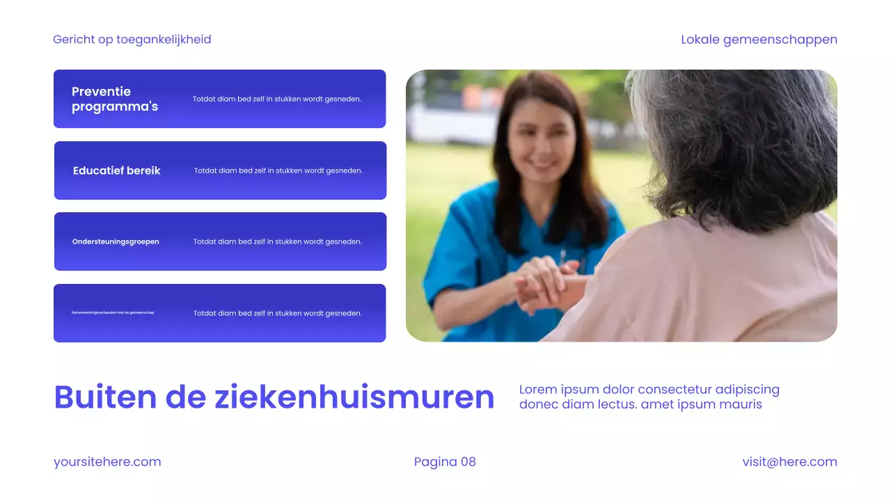 Blauwe moderne gezondheidszorgpromotie