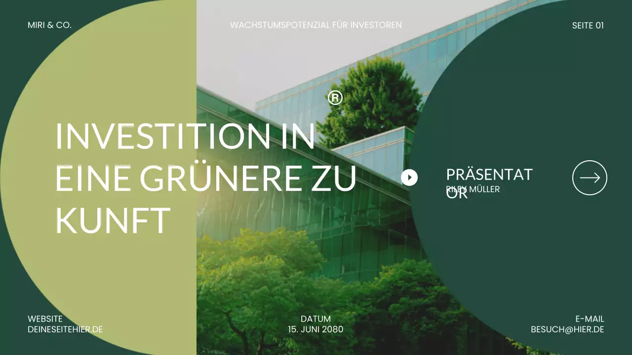 Präsentation zu „Grüne moderne Investitionen“