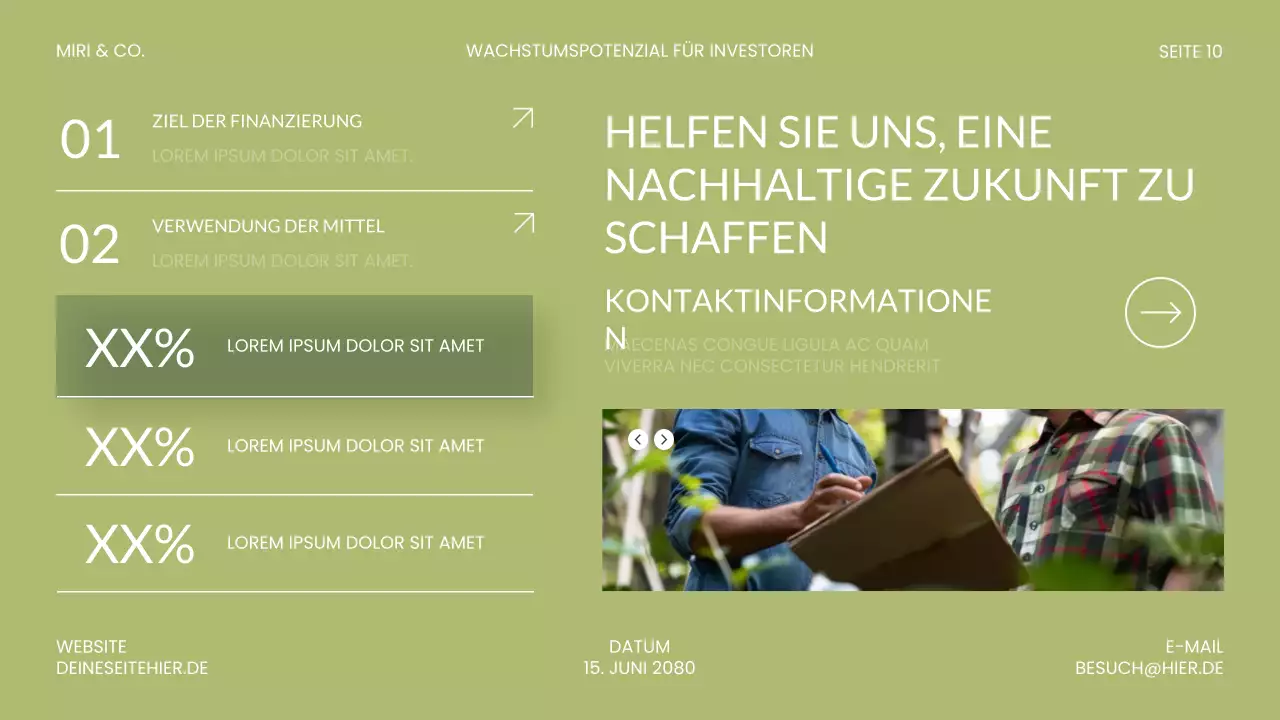 Präsentation zu „Grüne moderne Investitionen“