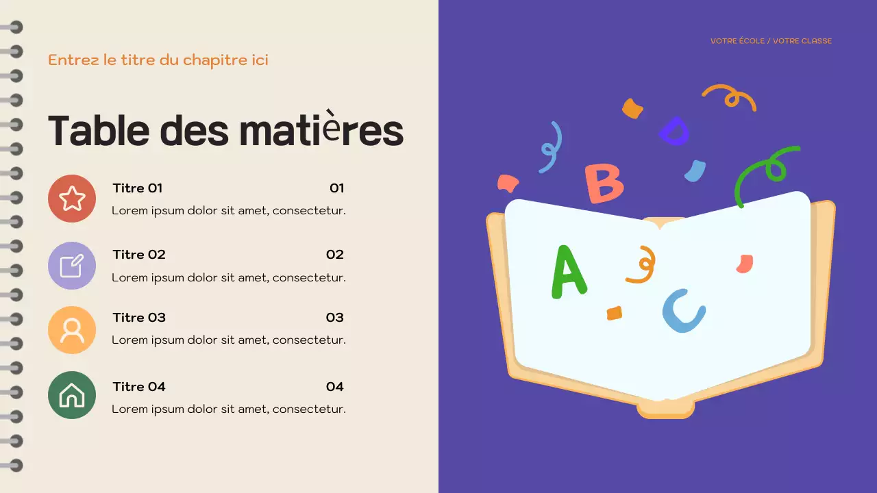 Présentation du livre d'histoires ludique violet