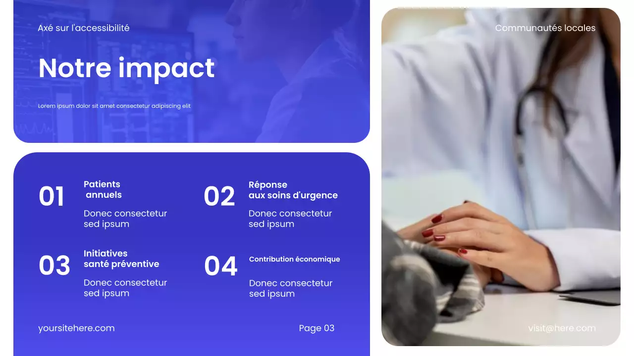 Promotion des soins de santé modernes bleus