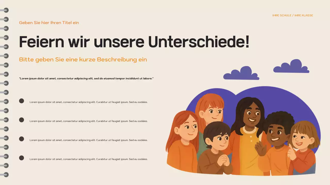 Lila verspieltes Märchenbuch Präsentation