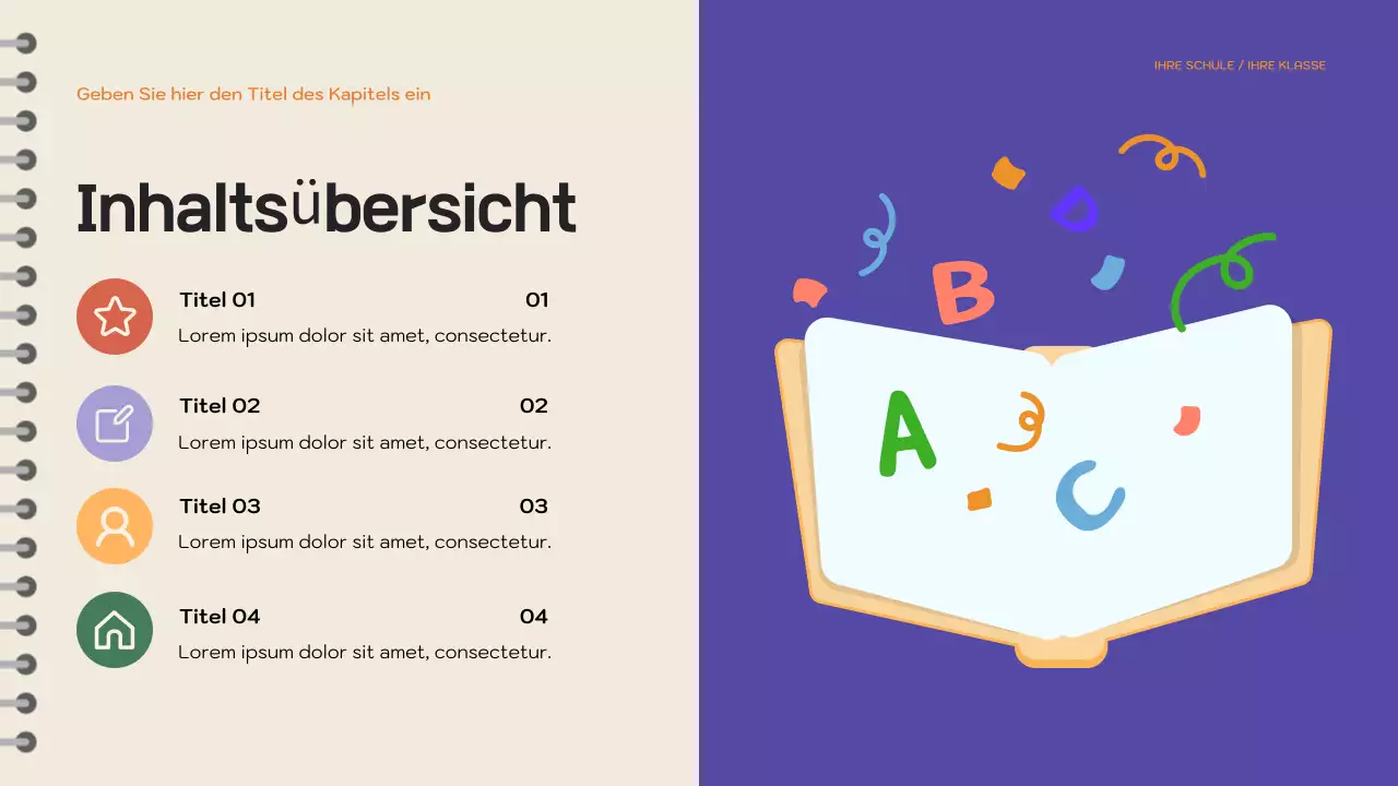 Lila verspieltes Märchenbuch Präsentation