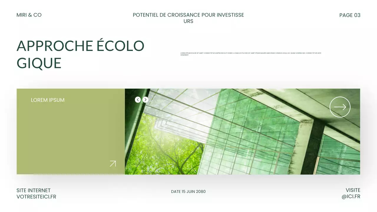 Présentation de l'investissement vert moderne