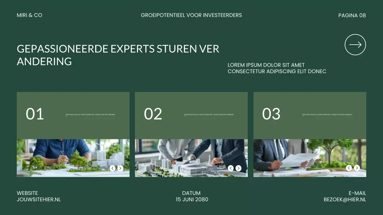 Presentatie over groene, moderne beleggingen