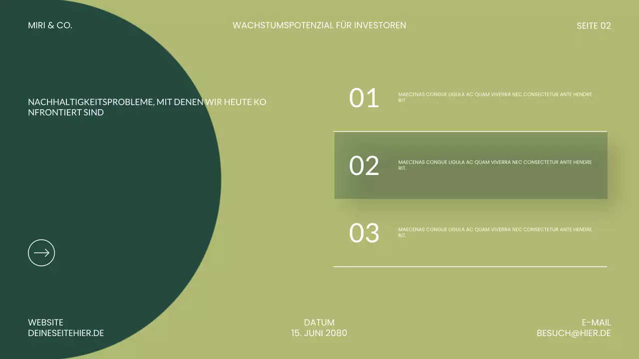 Präsentation zu „Grüne moderne Investitionen“