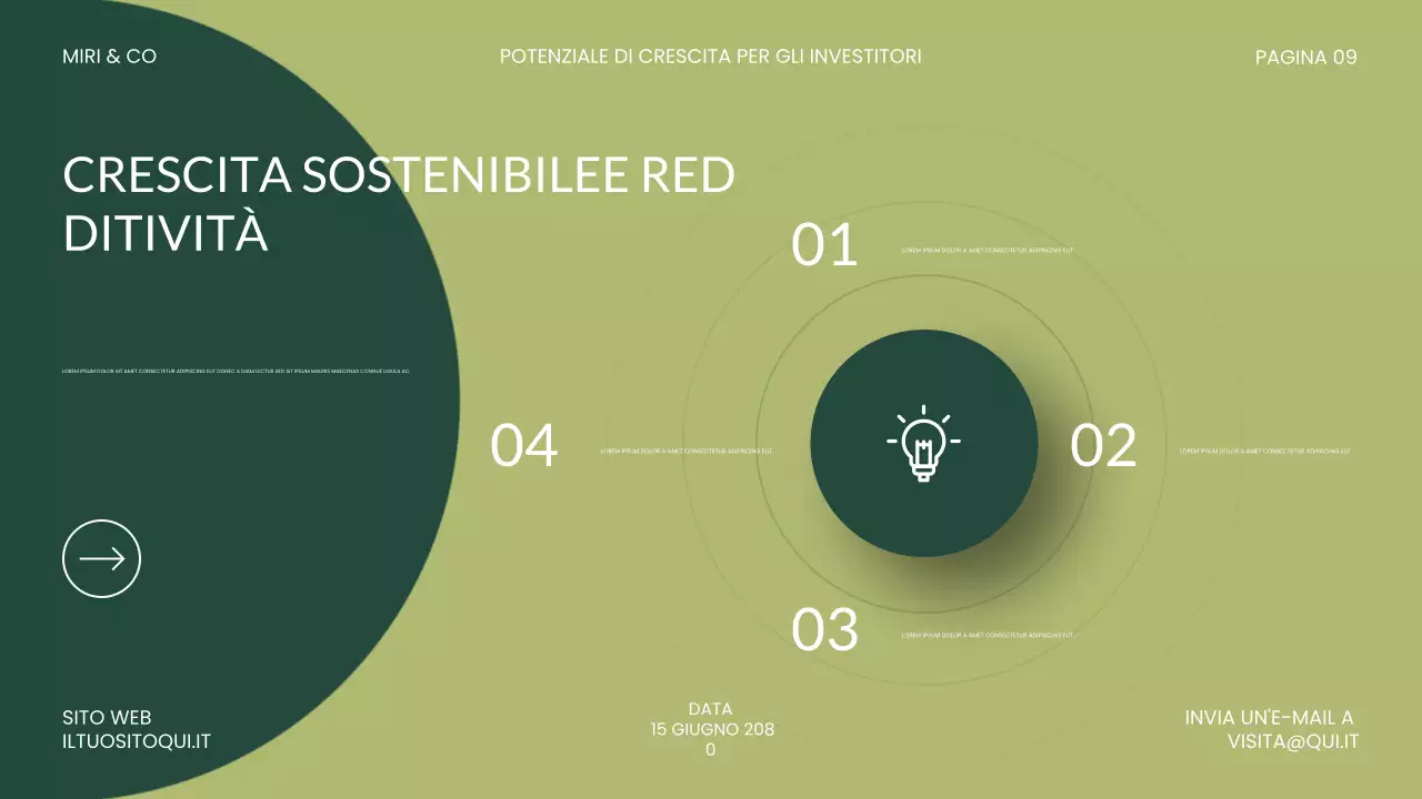 Presentazione dell'investimento moderno e verde