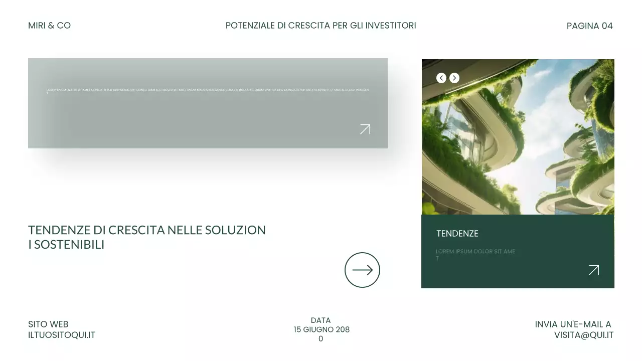 Presentazione dell'investimento moderno e verde