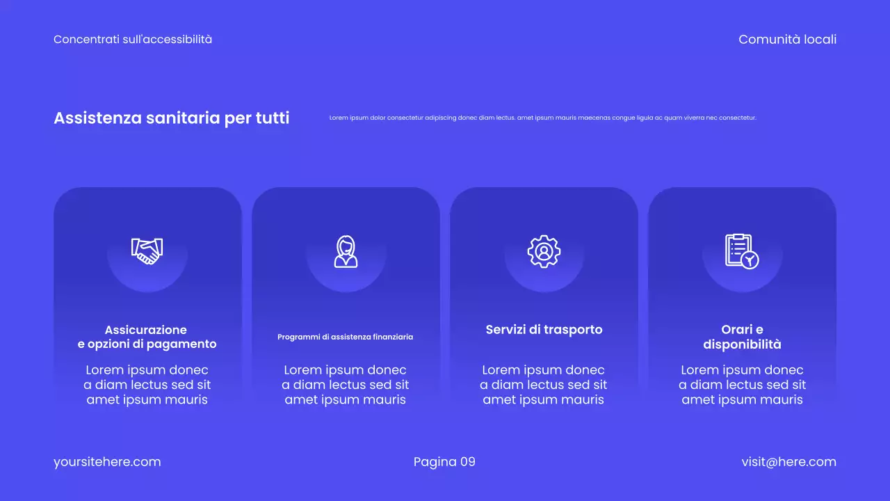 Promozione dell'assistenza sanitaria moderna blu