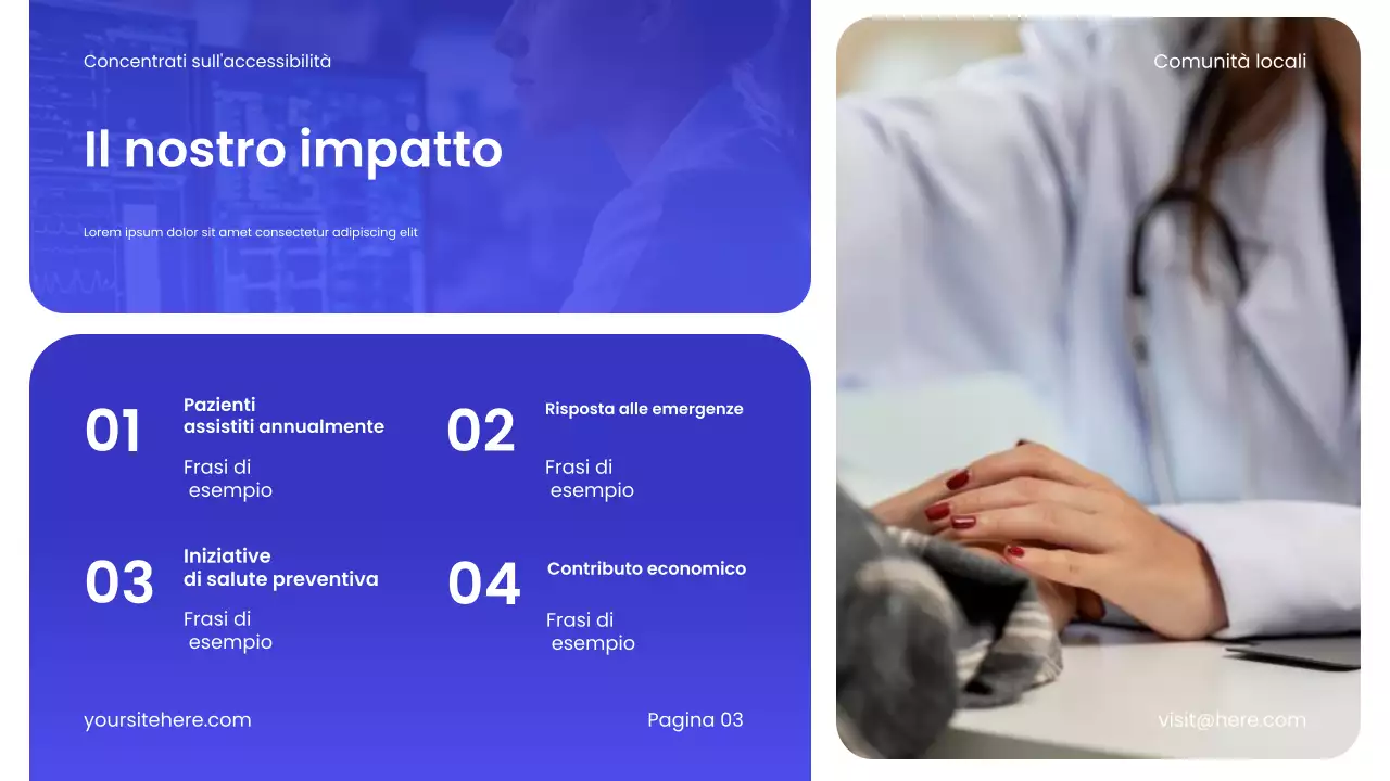 Promozione dell'assistenza sanitaria moderna blu