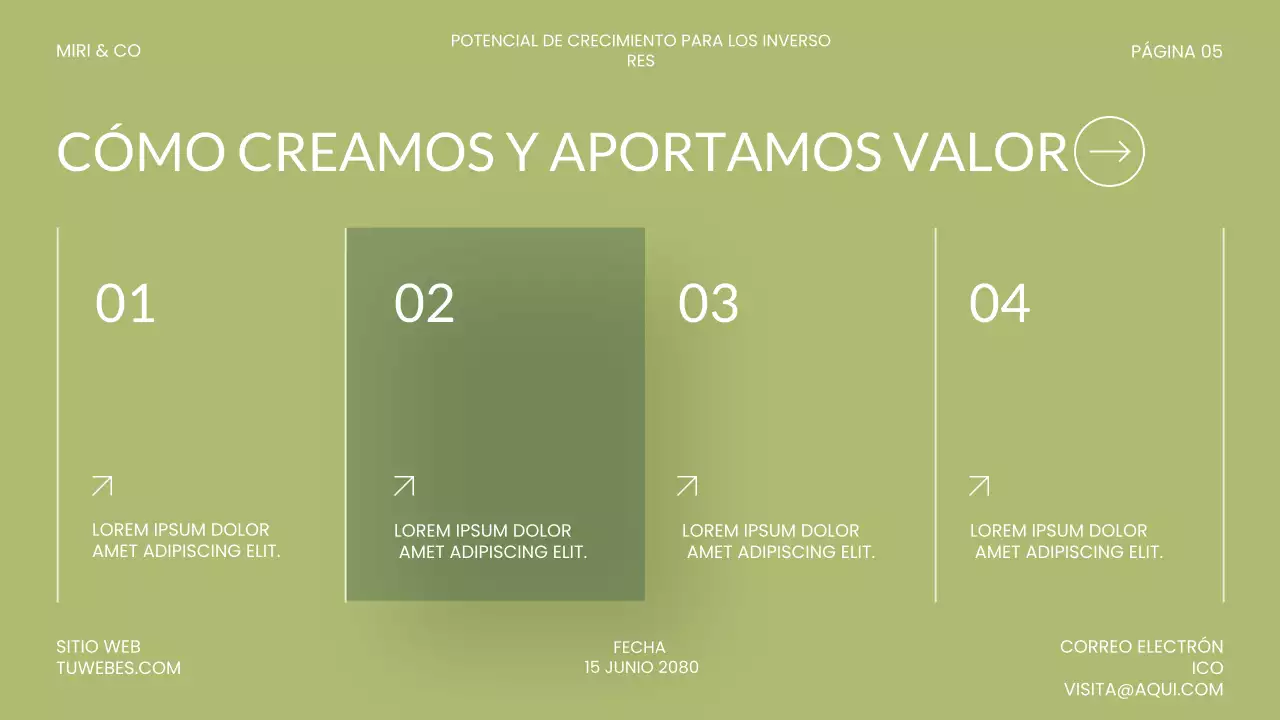 Presentación de inversión moderna y ecológica
