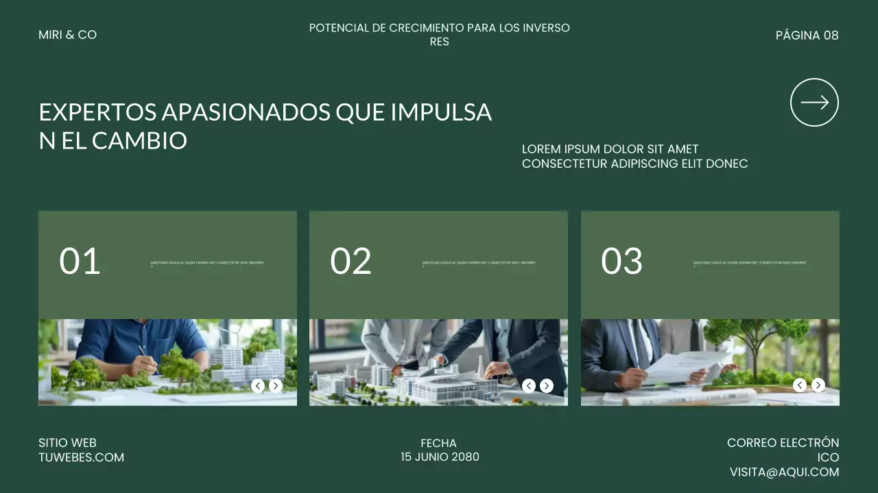 Presentación de inversión moderna y ecológica