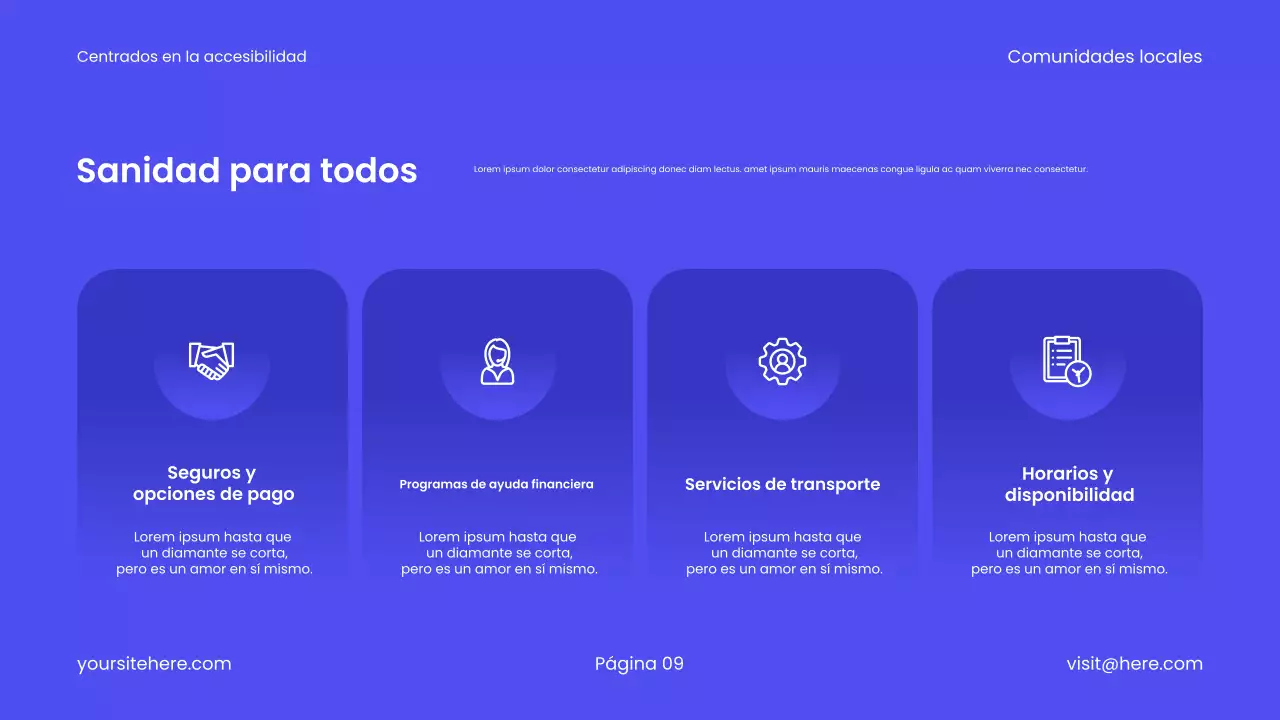 Promoción de atención médica moderna azul