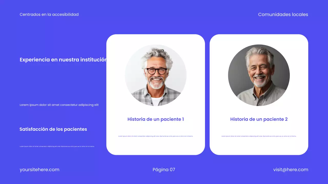 Promoción de atención médica moderna azul