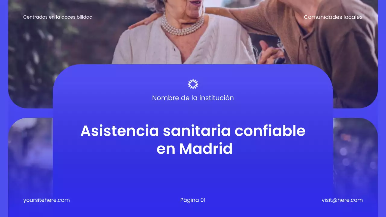 Promoción de atención médica moderna azul