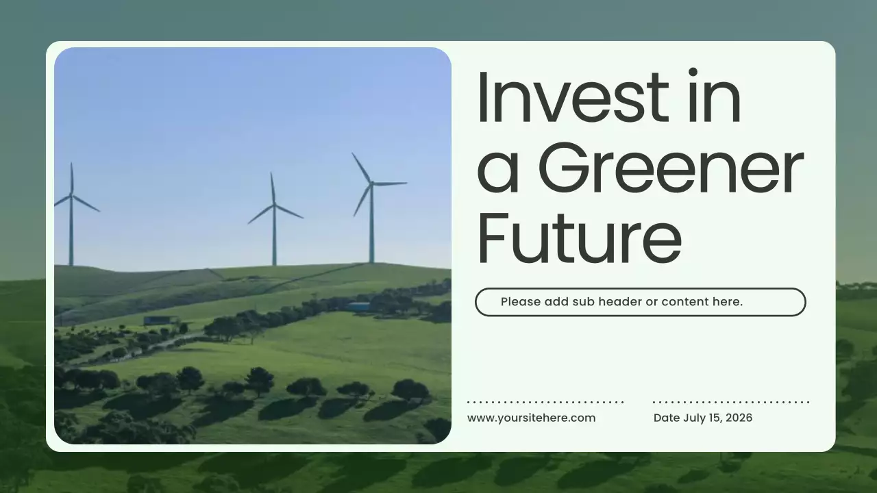 Green Modern Sustainable Energy Presentation