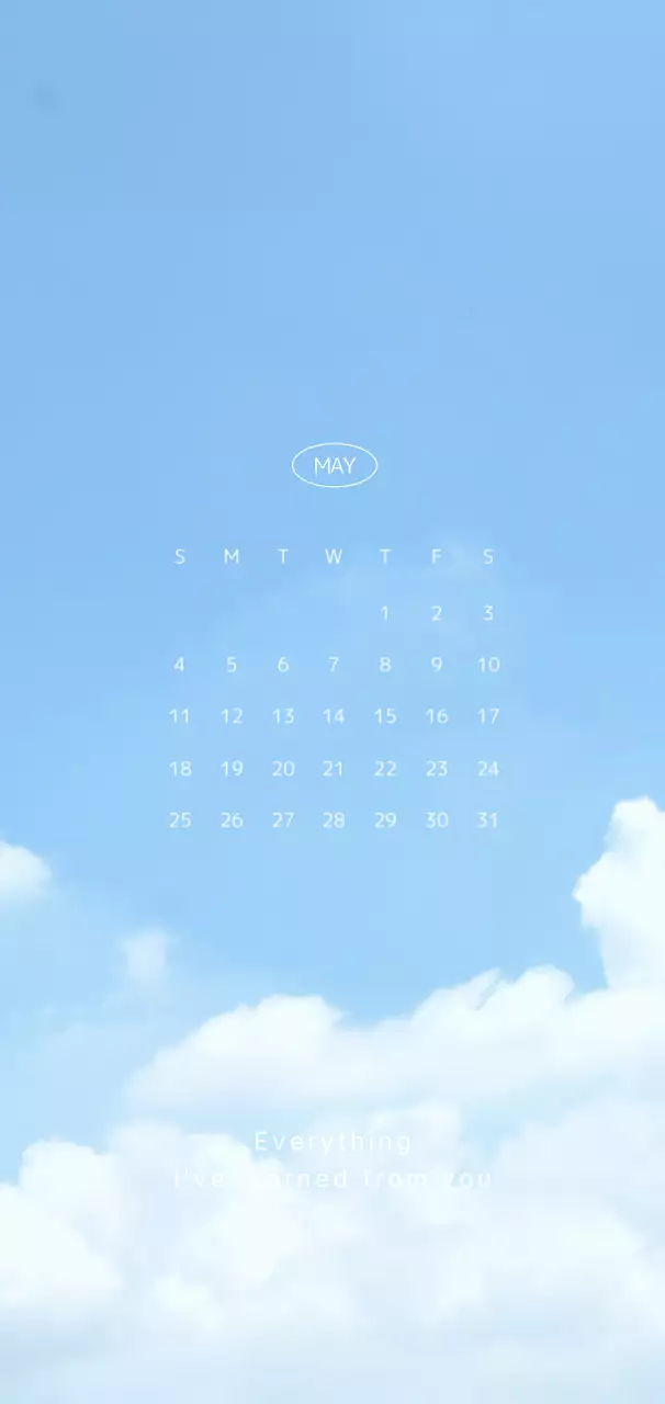 青 シンプル カレンダー 予定表