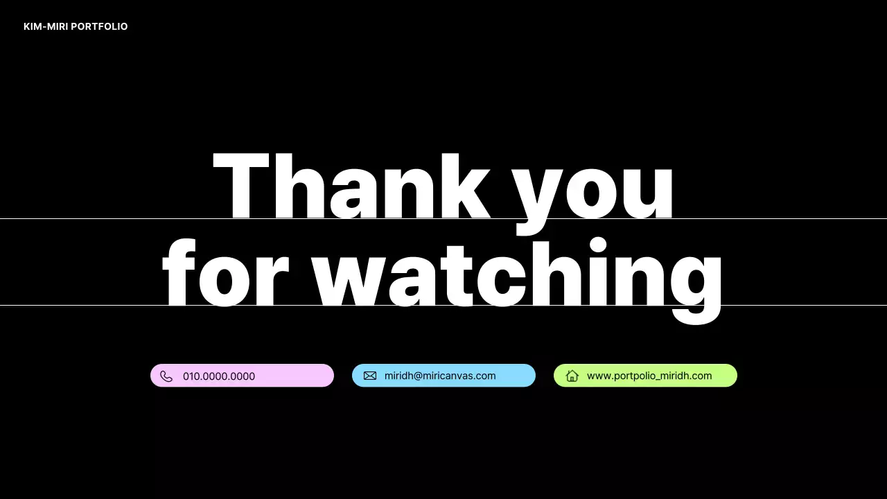 검정 미니멀 포트폴리오 포트폴리오