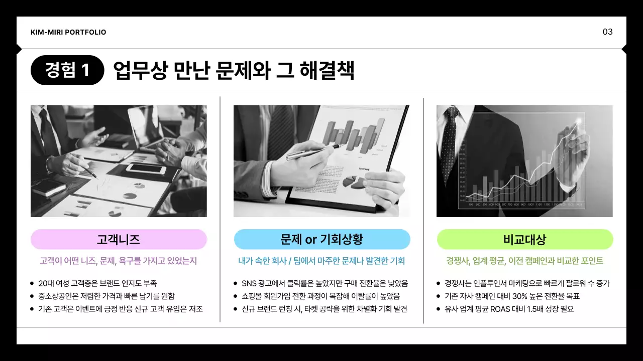 검정 미니멀 포트폴리오 포트폴리오