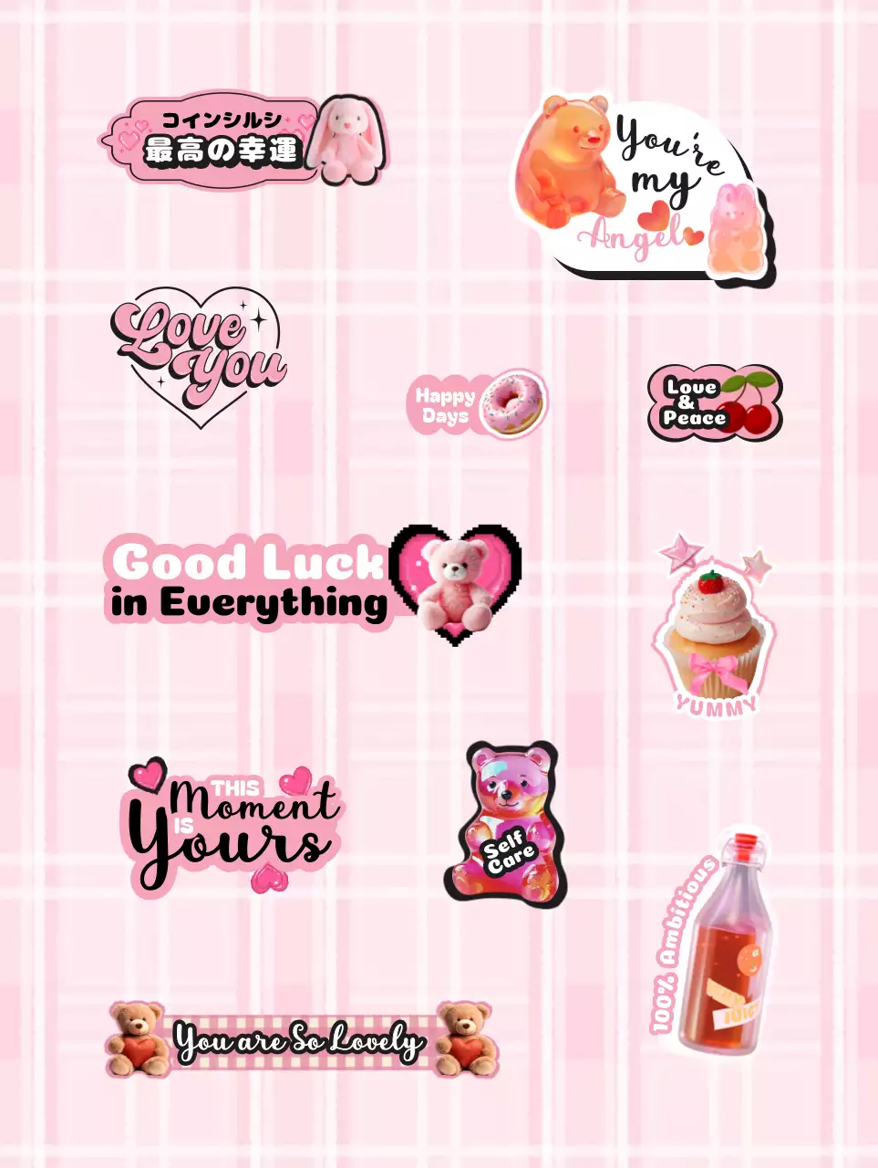 ピンク かわいい ステッカー シール キッチュ