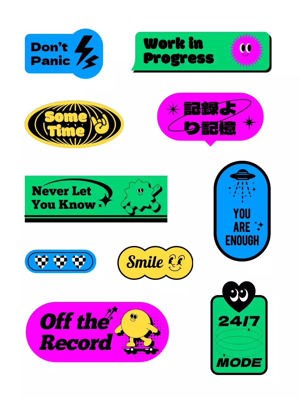 カラフル メッセージ シール ポップ