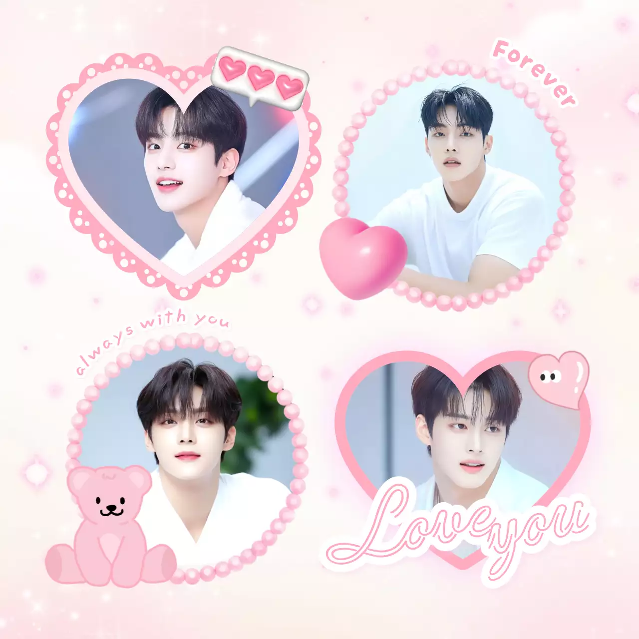 ピンク フォトフレーム シール かわいい