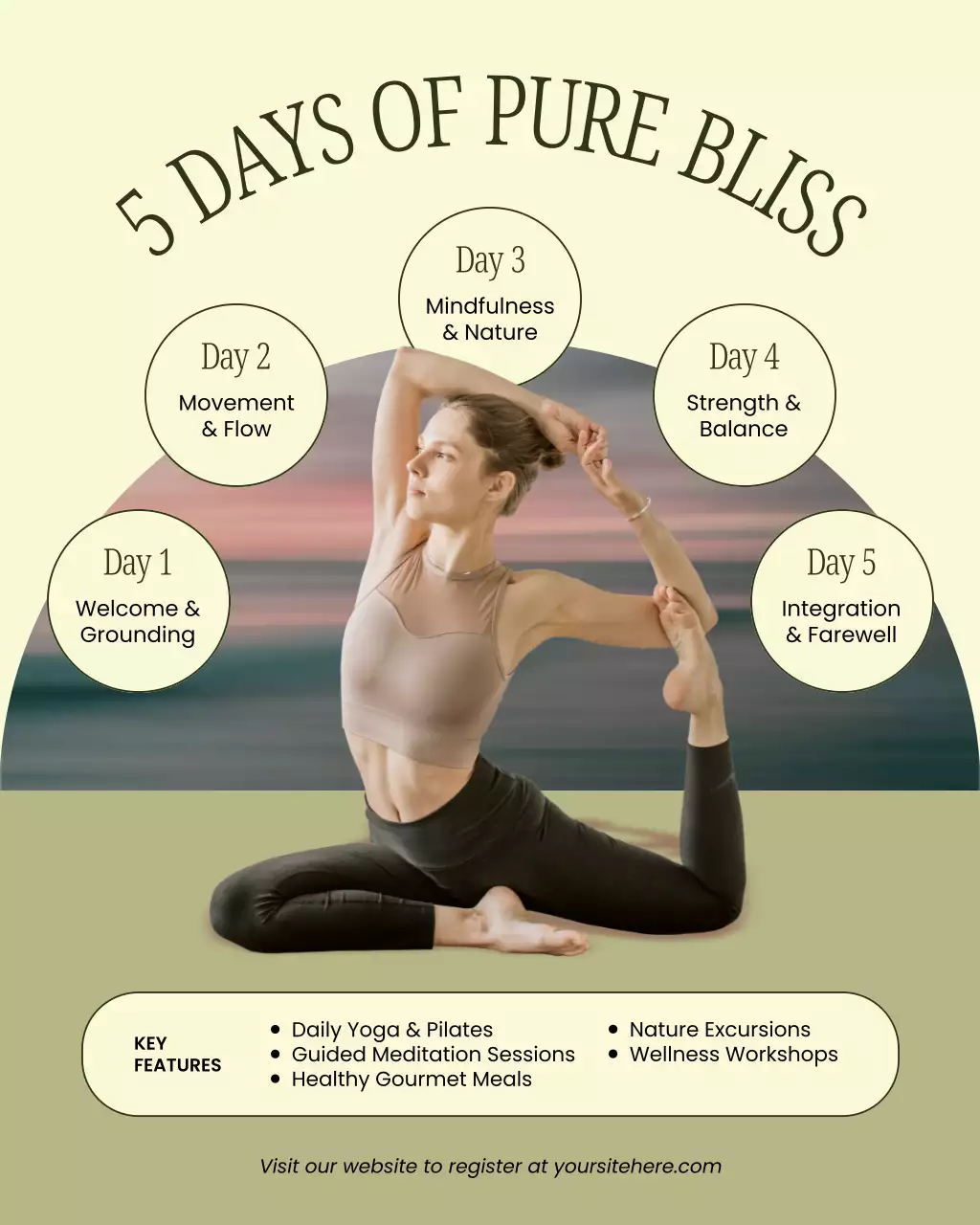 Beige and Green Minimalist Wellness Retreat Instagram Post