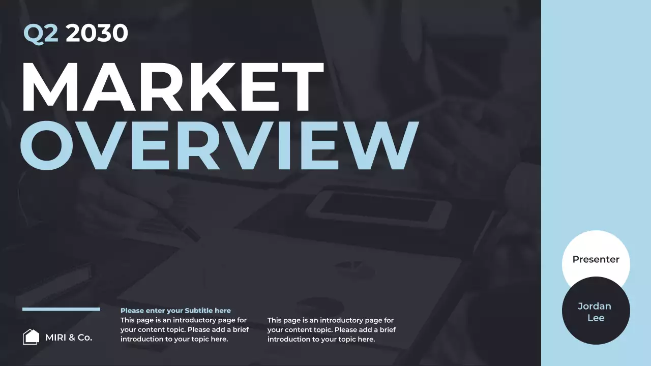 Blue Modern Market Report Presentation