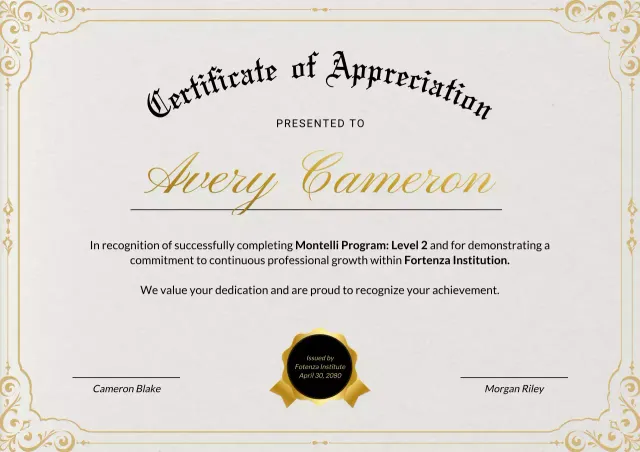 Poster Sertifikat Bisnis Klasik Elegan Beige dan Emas