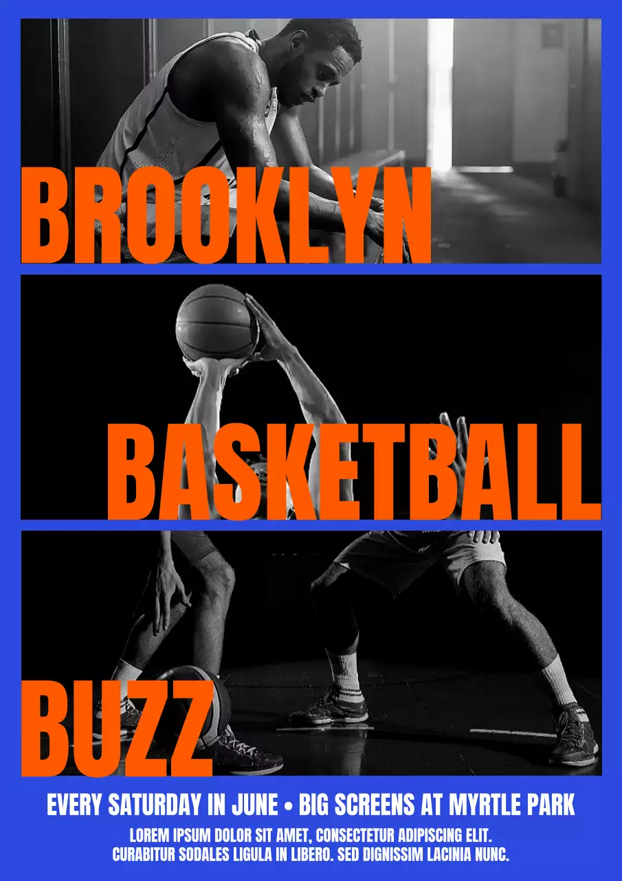 Orange Bold Basketball Event Web Poster