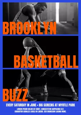 Orange Bold Basketball Event Web Poster