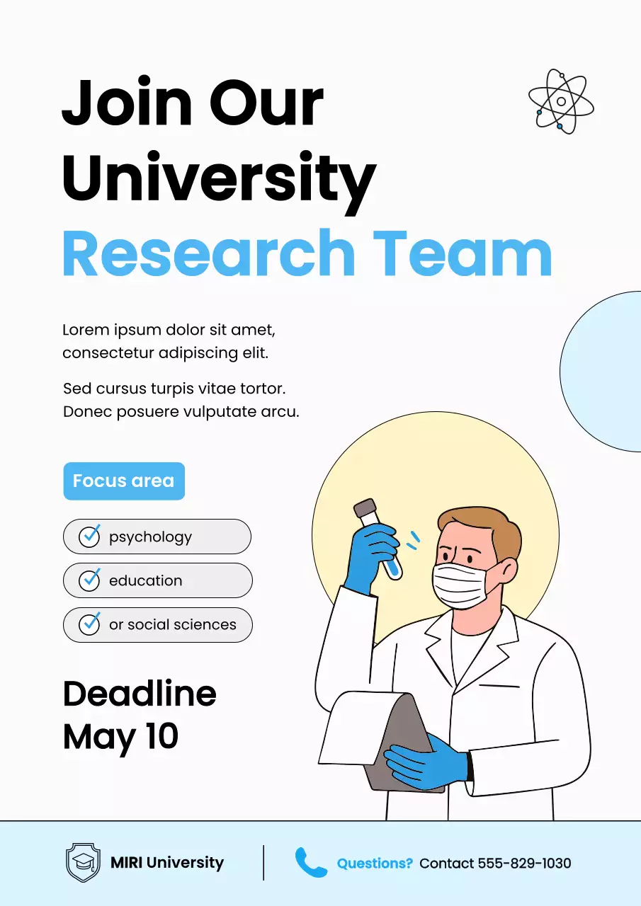 Blue Modern University Recruitment Poster