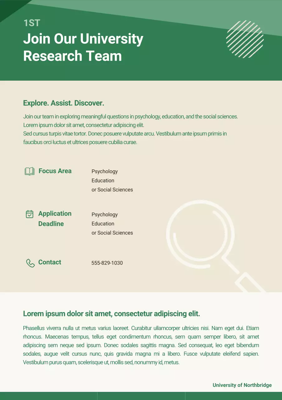 Green Modern Education Recruitment Poster