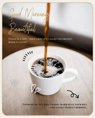 Beige Aesthetic Morning Greeting Instagram Post