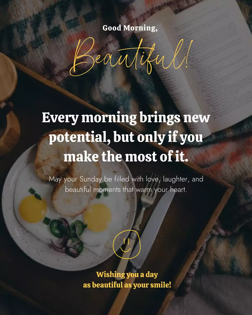 Beige Aesthetic Morning Greeting Card Instagram Post