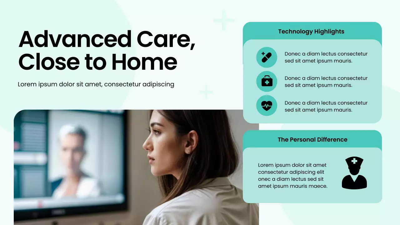 Green and White Bold Modern Hospital Service Presentation