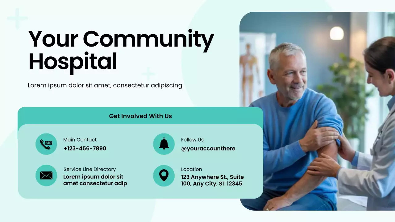 Green and White Bold Modern Hospital Service Presentation