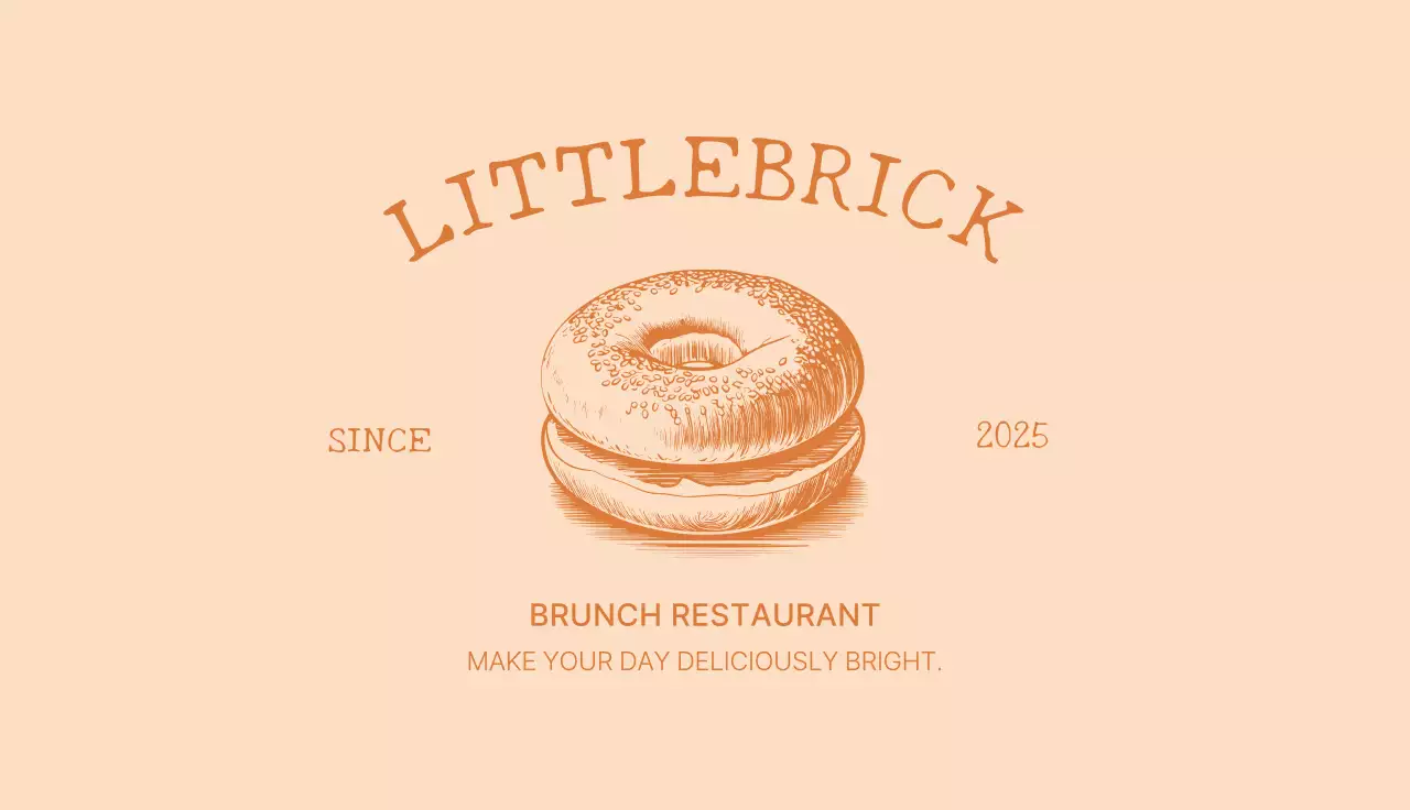 베이지 빈티지 브런치 로고