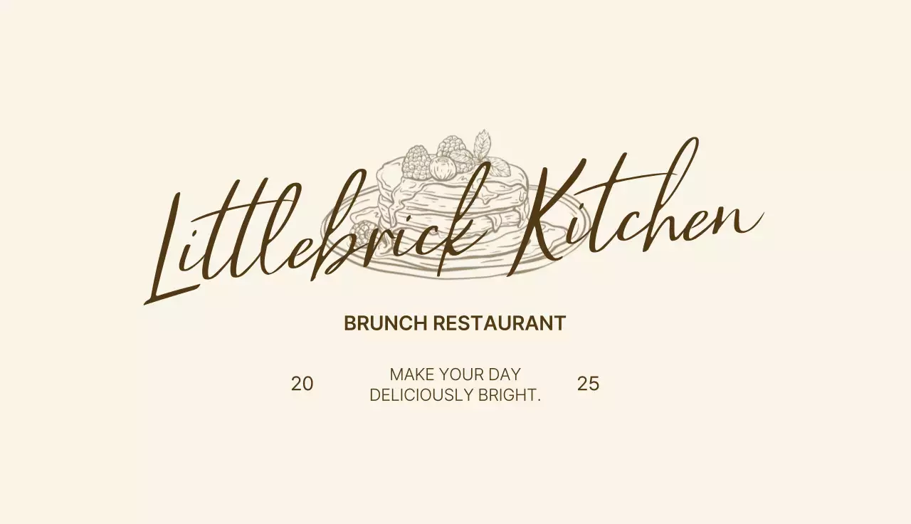 베이지 심플 레스토랑 로고