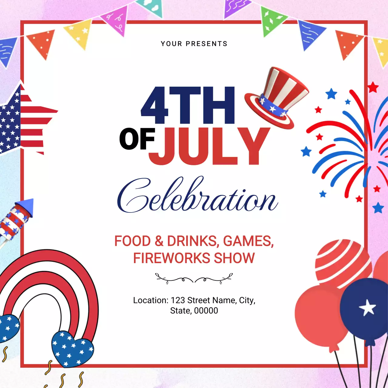 7월 4일 디지털 초대장