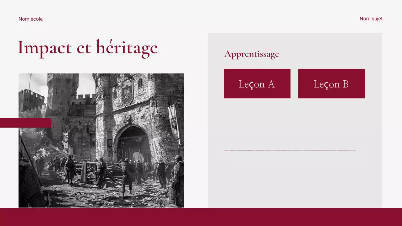 Présentation d'un événement historique rouge moderne et épuré