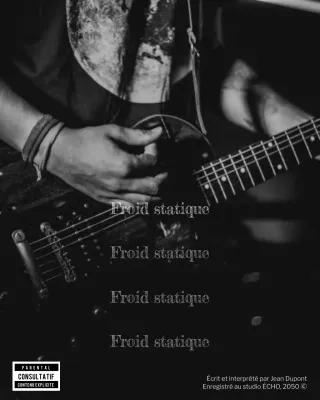 Publication Instagram pour la promotion d'une pochette d'album monochrome