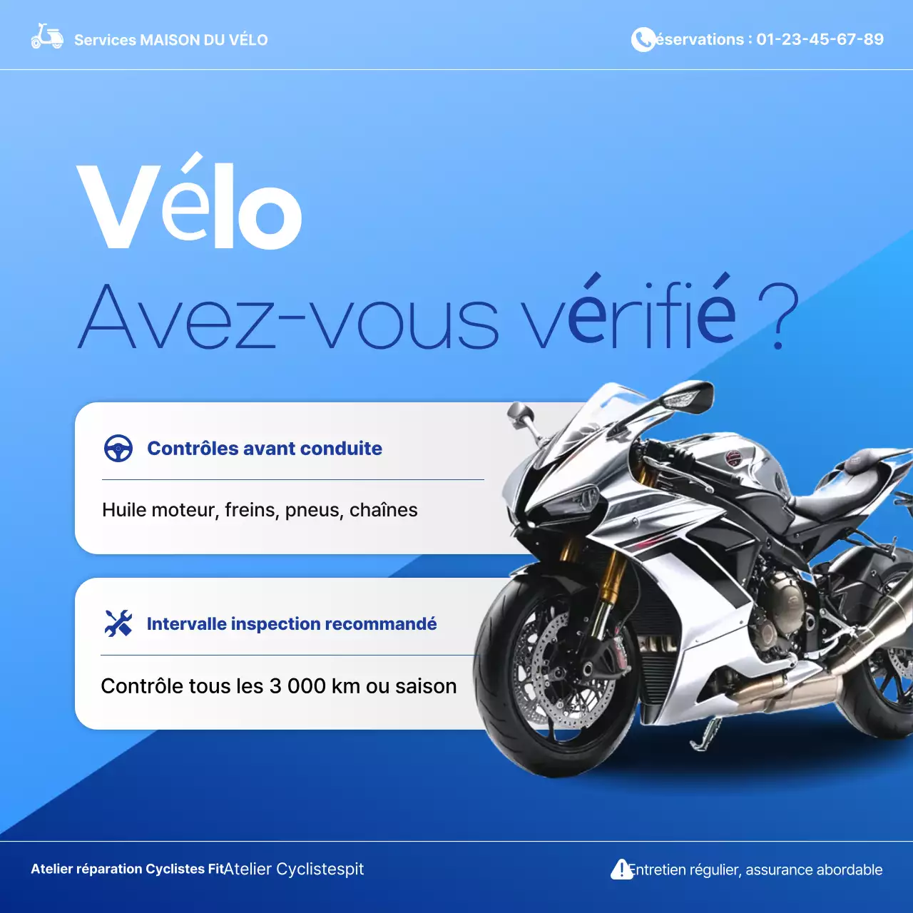 Guide d'inspection des véhicules modernes bleus