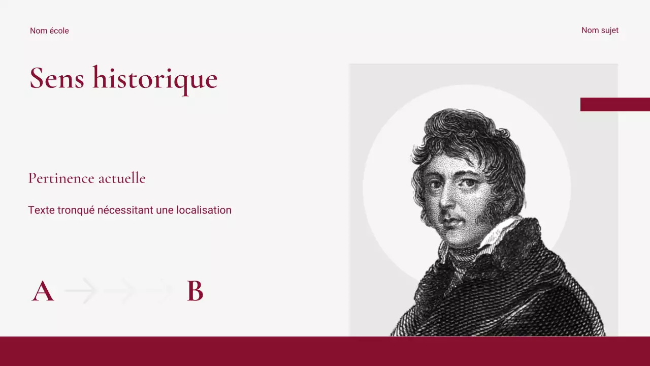 Présentation d'un événement historique rouge moderne et épuré